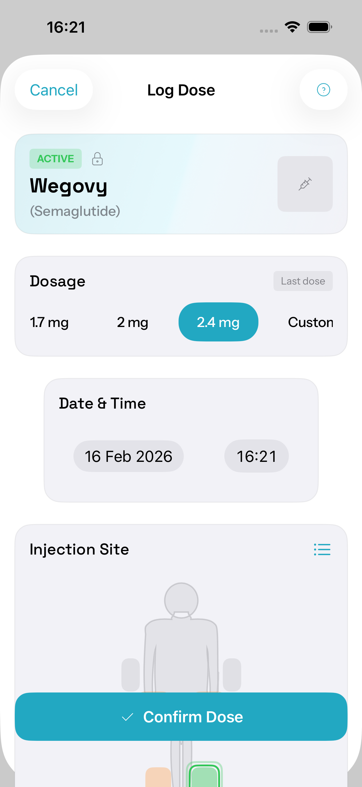 Log Dose Screen