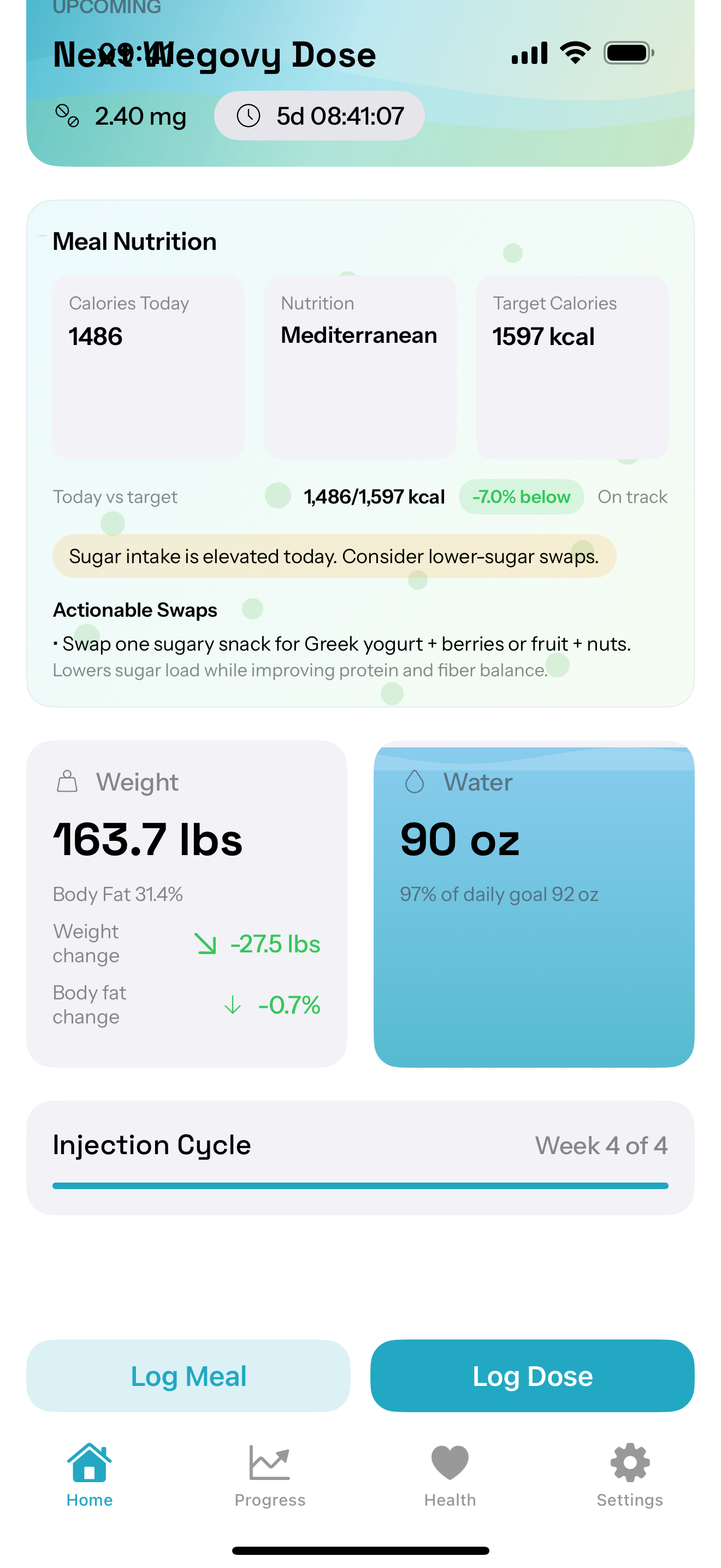 AI Meal Tracking - calorie and macro breakdown